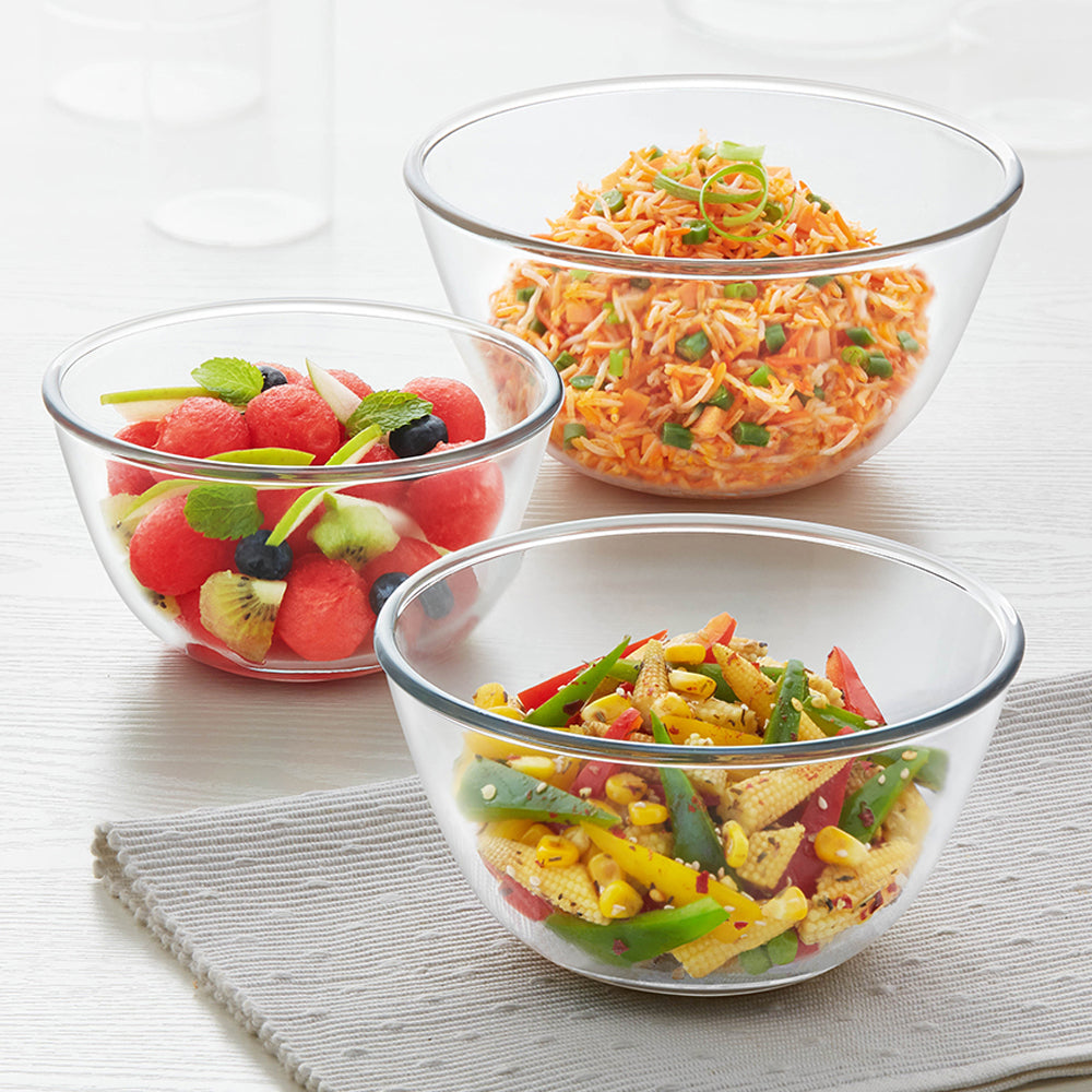 Round Tuff-Glass Mixing & Serving Bowl Set