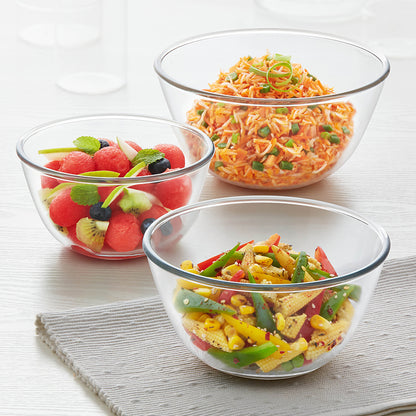 Round Tuff-Glass Mixing & Serving Bowl Set