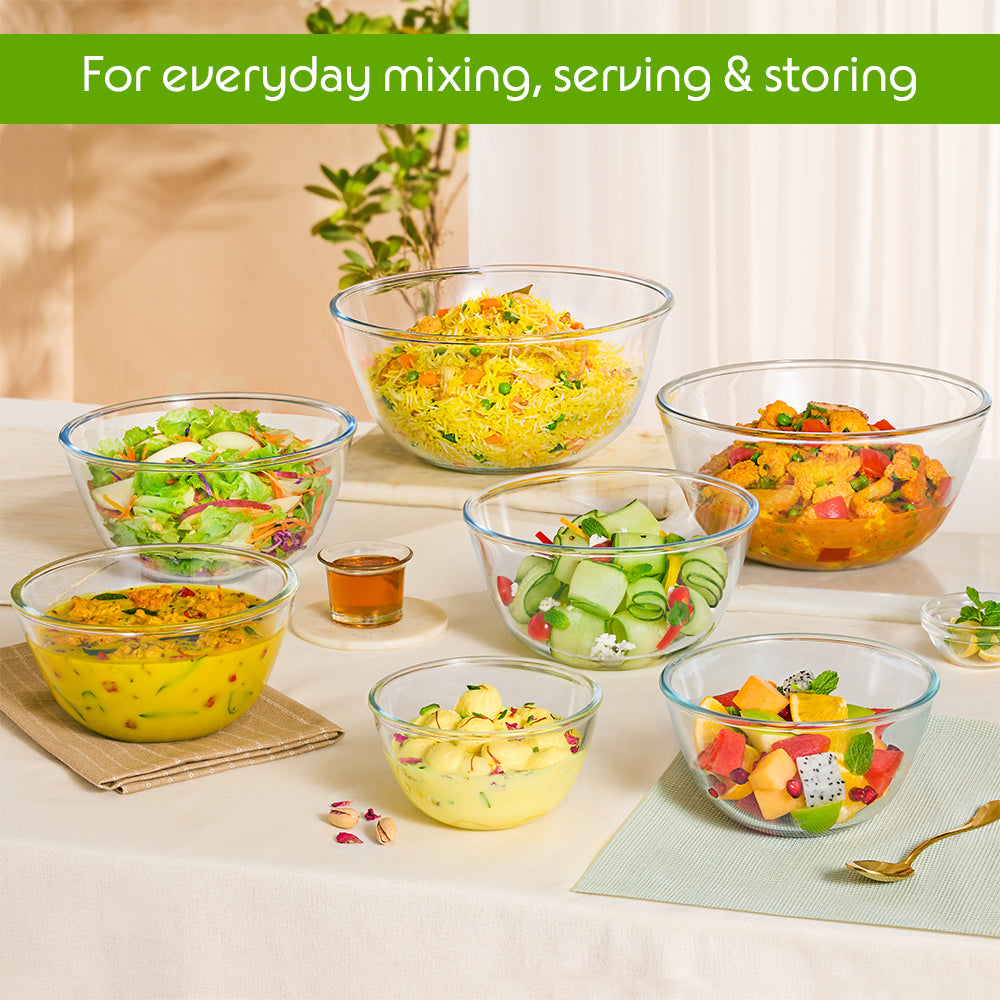 Round Tuff-Glass Mixing & Serving Bowl Set