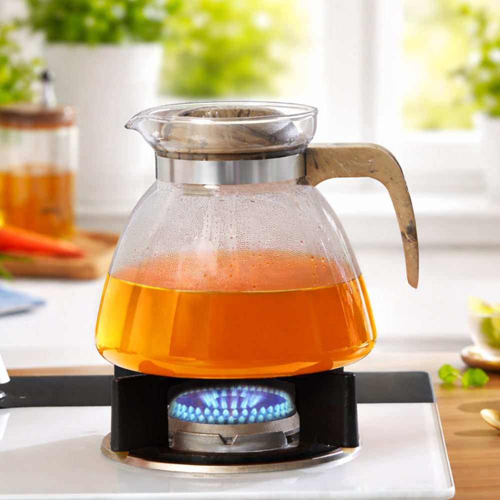 Voila Glass Carafe with Inbuilt Strainer Lid, Brown