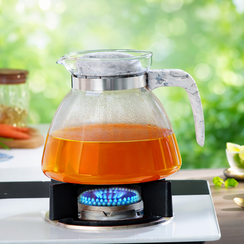 Voila Glass Carafe with Inbuilt Strainer Lid, Gray