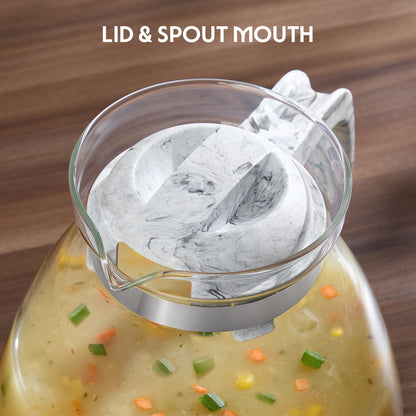 Voila Glass Carafe with Inbuilt Strainer Lid, Gray