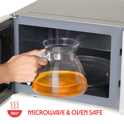 Voila Glass Carafe with Inbuilt Strainer Lid, Gray