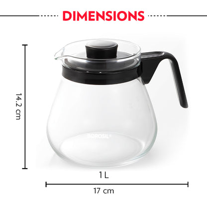 Borosil Carafe w In Lid Strainer, 1 L