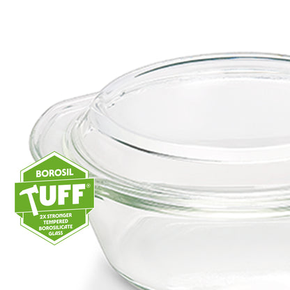 Borosil Round Casserole Set of 3 with Lid