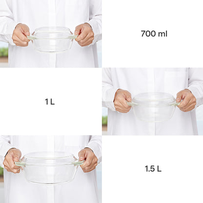 Borosil Round Casserole Set of 3 with Lid