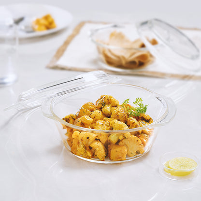 Borosil Round Casserole Set of 3 with Lid