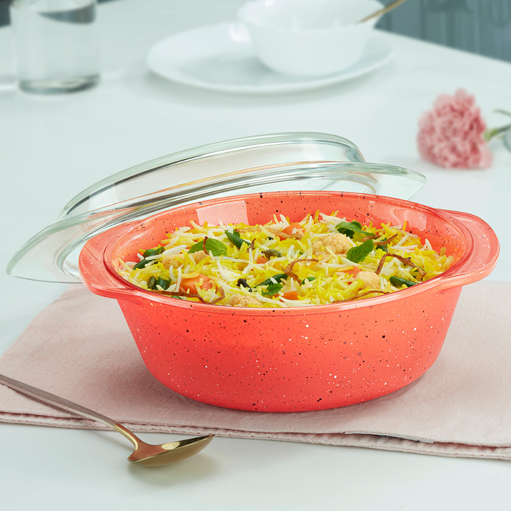 Colours Kube Pink Casserole with Lid