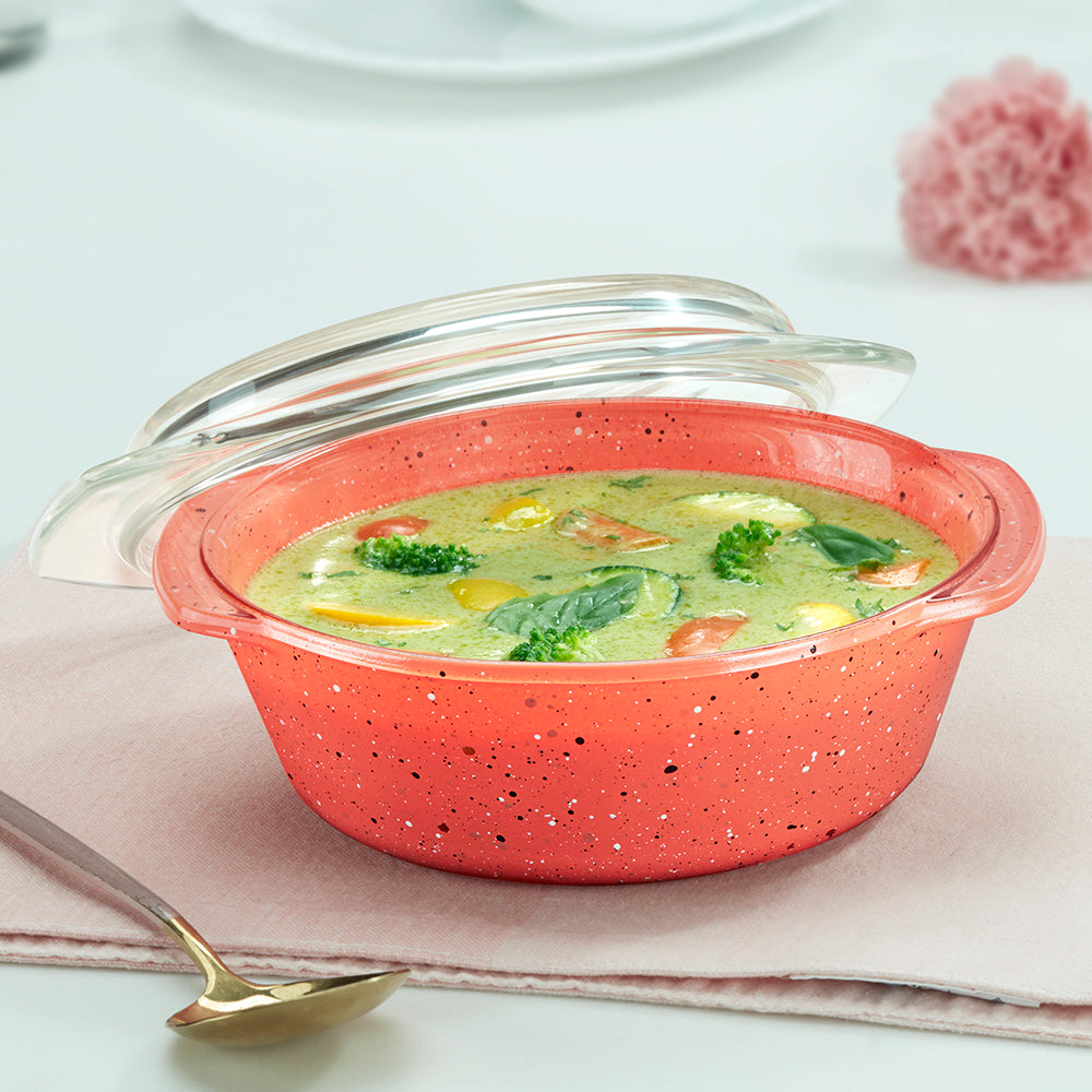 Colours Kube Pink Casserole with Lid