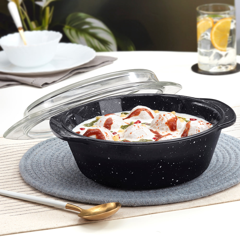 Colours Pebble Black Casserole with Lid