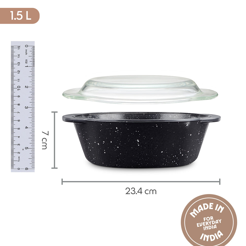 Colors Pebble Black Casserole with Lid