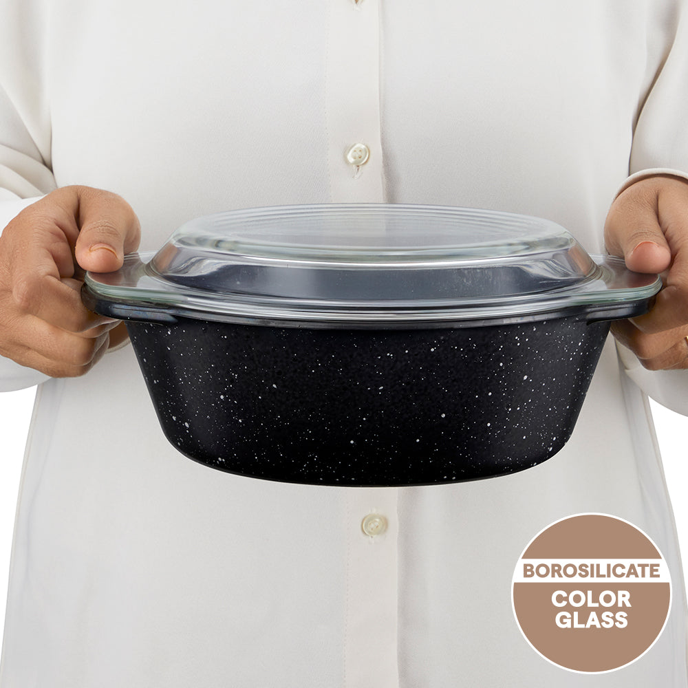 Colors Pebble Black Casserole with Lid