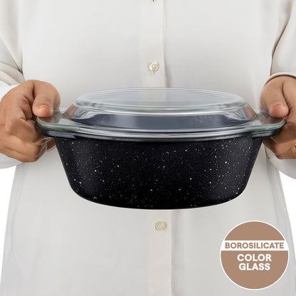 Colors Pebble Black Casserole with Lid