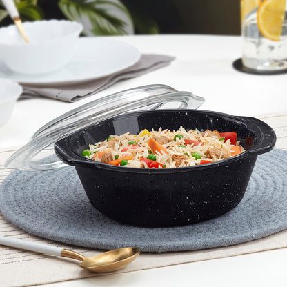 Colors Pebble Black Casserole with Lid 1 L