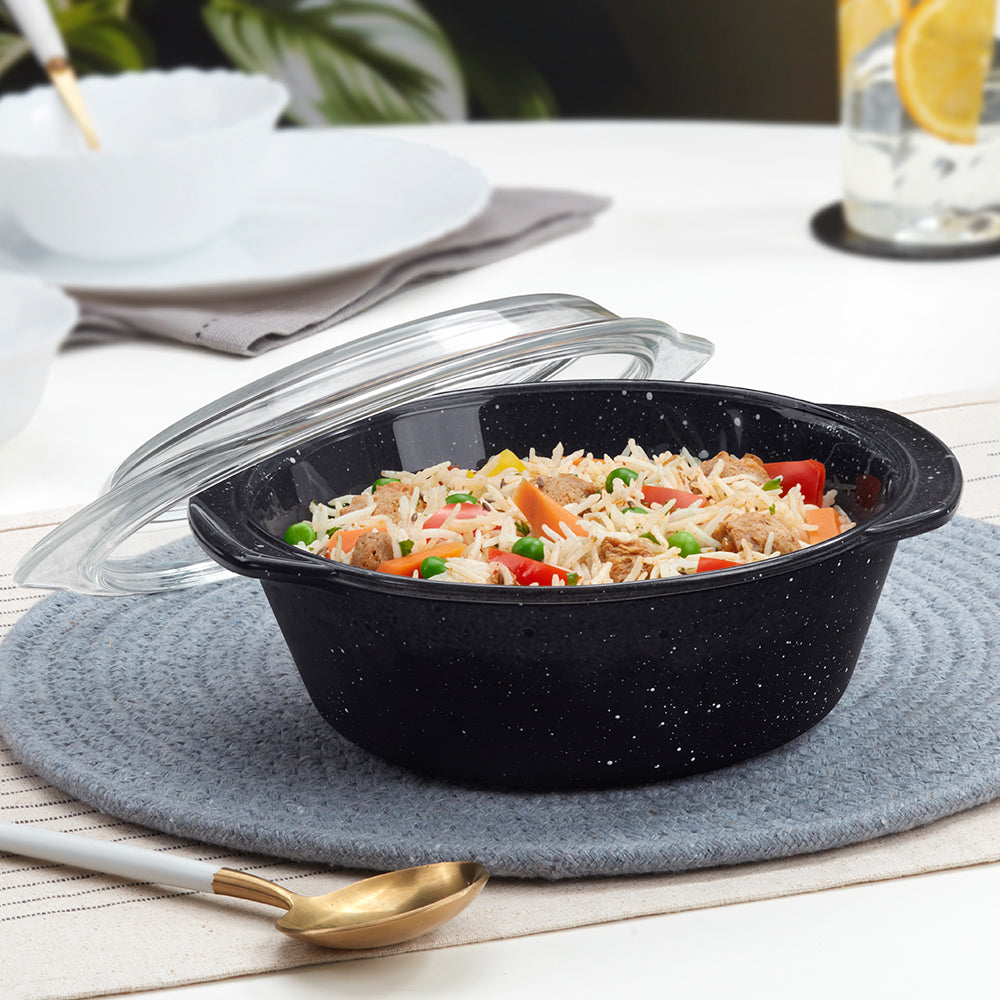 Colors Pebble Black Casserole with Lid