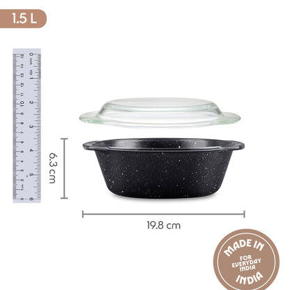 Colors Pebble Black Casserole with Lid