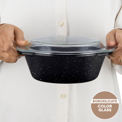 Colors Pebble Black Casserole with Lid