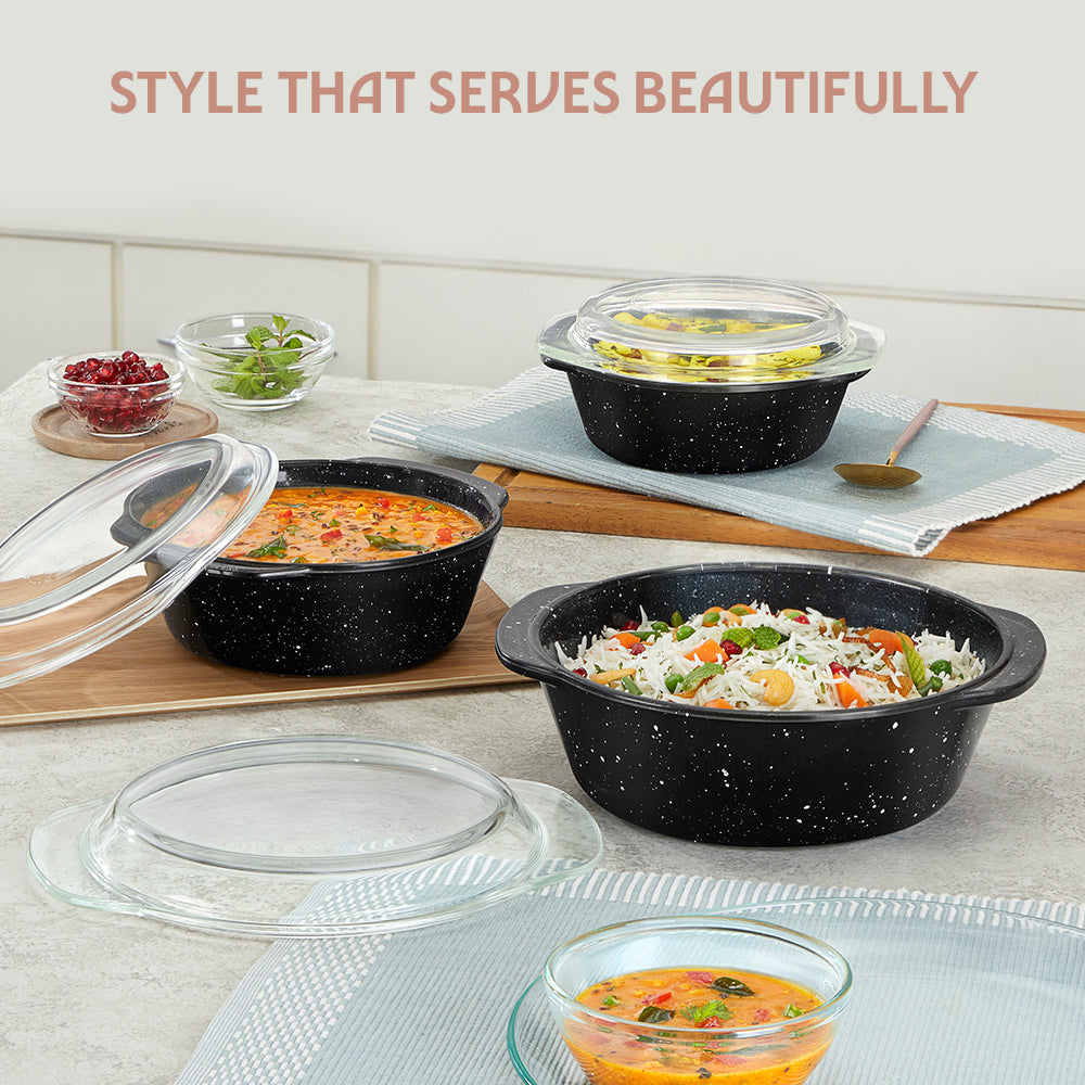 Colors Pebble Black Casserole with Lid