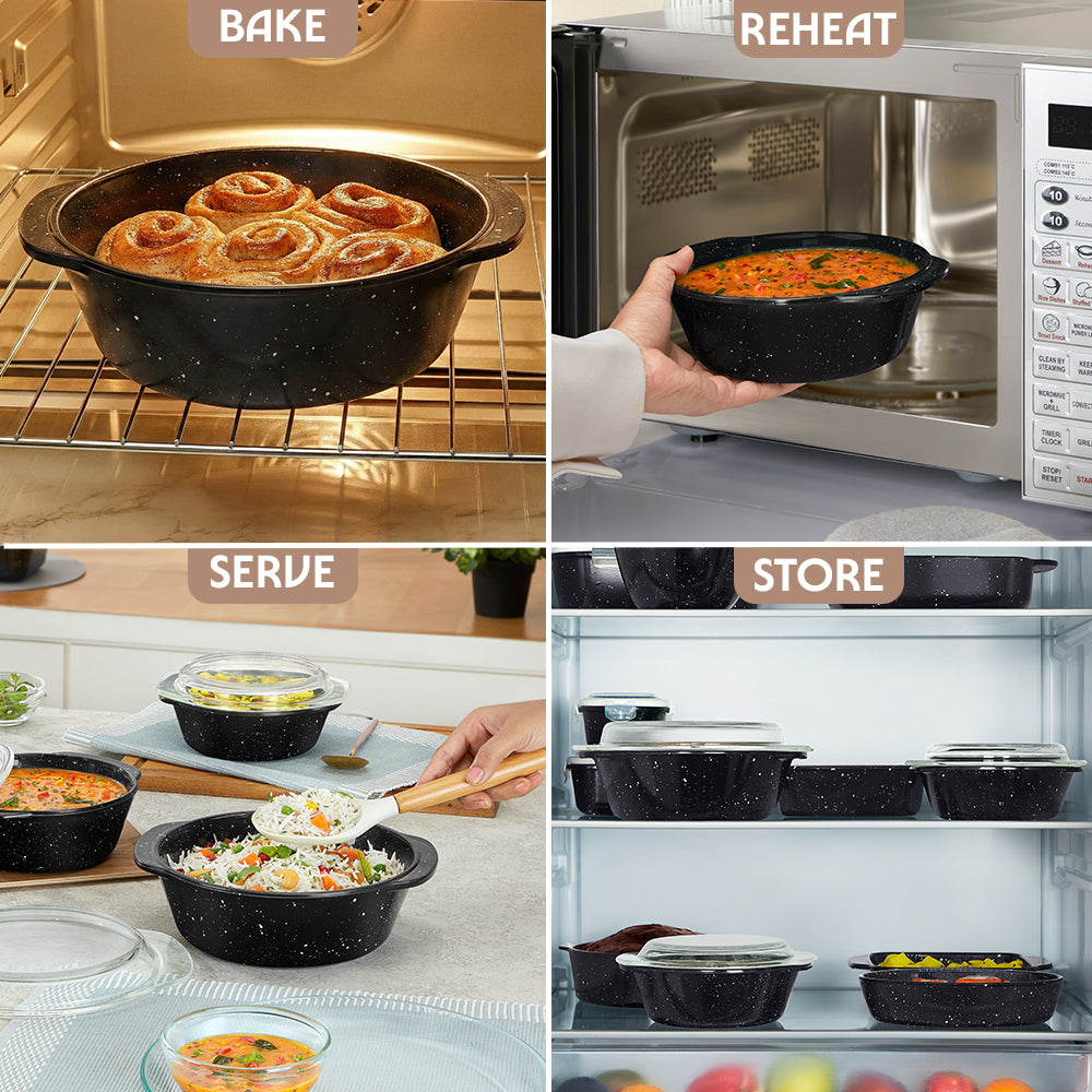 Colors Pebble Black Casserole with Lid