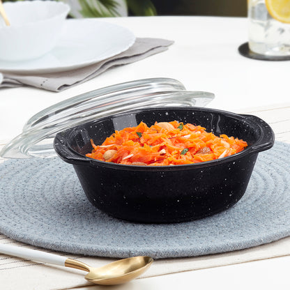 Colors Pebble Black Casserole with Lid 700 ml