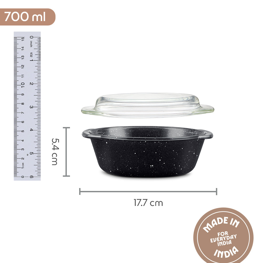 Colors Pebble Black Casserole with Lid