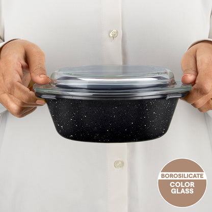 Colors Pebble Black Casserole with Lid