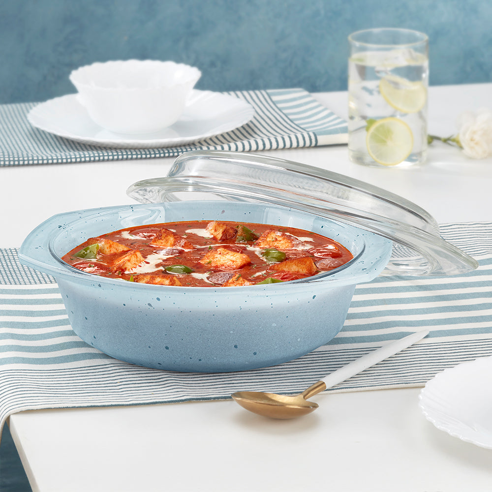 Colors Kube Blue Casserole with Lid
