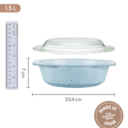 Colors Kube Blue Casserole with Lid