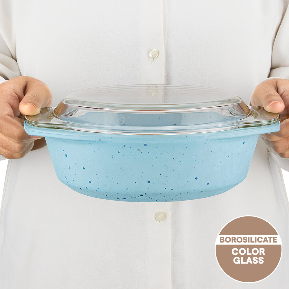 Colors Kube Blue Casserole with Lid
