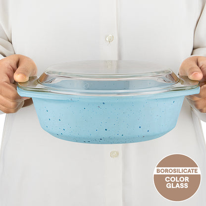 Colors Kube Blue Casserole with Lid