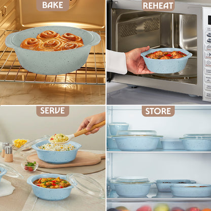 Colors Kube Blue Casserole with Lid