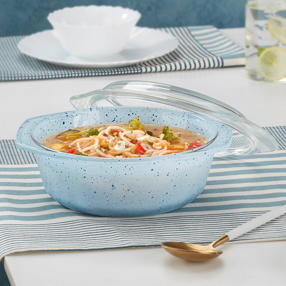 Colors Kube Blue Casserole with Lid