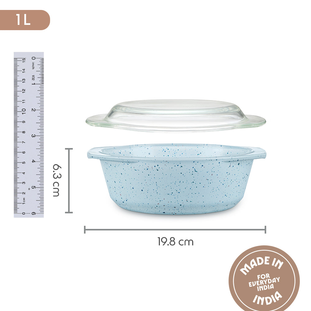 Colors Kube Blue Casserole with Lid