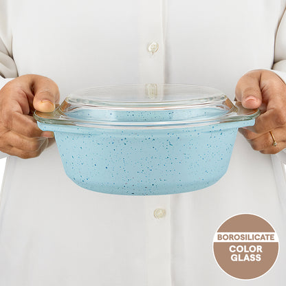 Colors Kube Blue Casserole with Lid