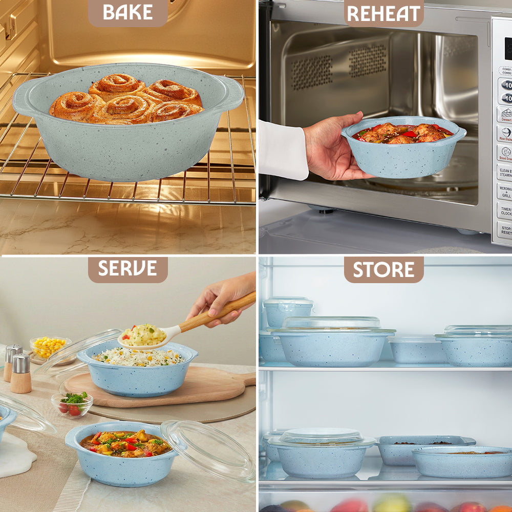 Colors Kube Blue Casserole with Lid