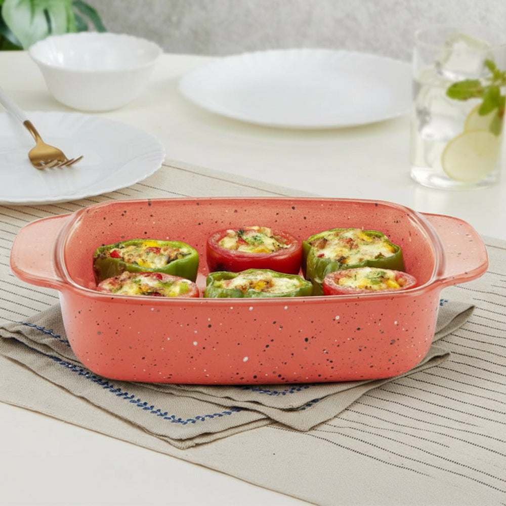 Colors Kube Pink Deep Rectangle Dish