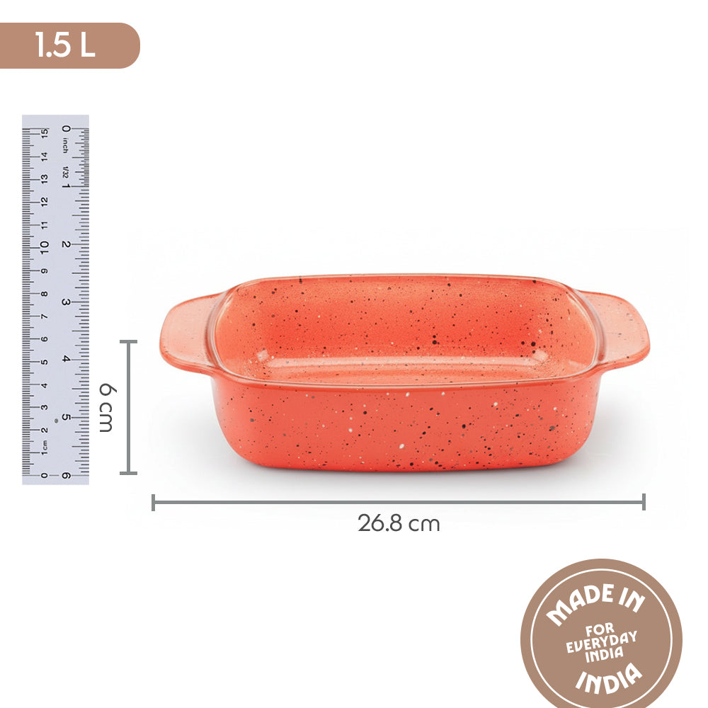 Colors Kube Pink Deep Rectangle Dish