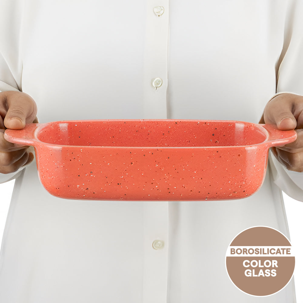 Colors Kube Pink Deep Rectangle Dish