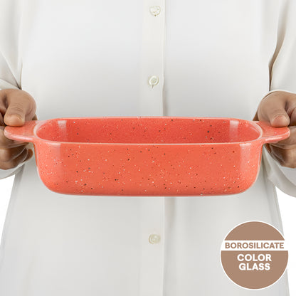 Colors Kube Pink Deep Rectangle Dish