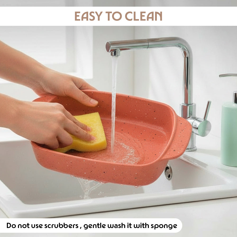 Colors Kube Pink Deep Rectangle Dish