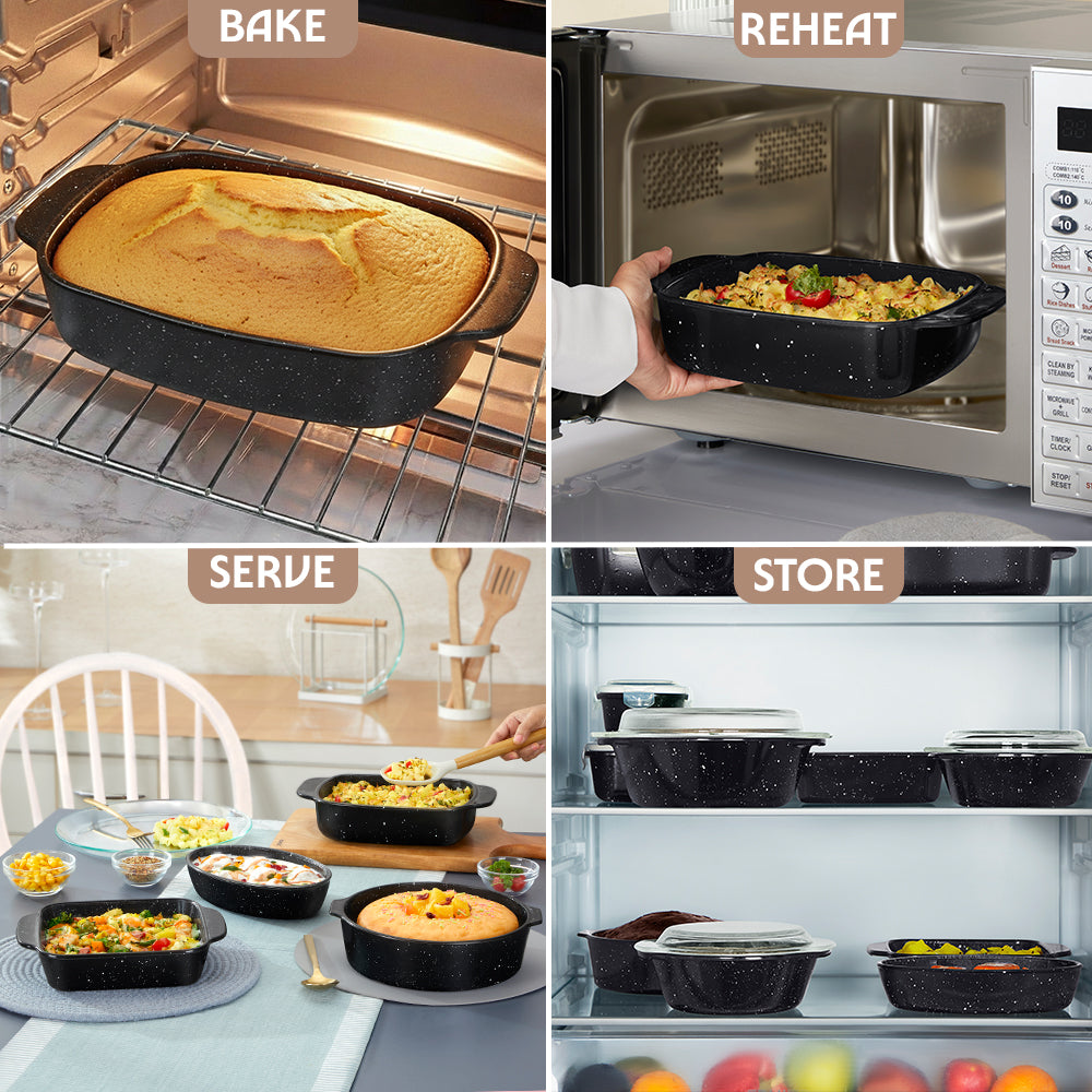 Colors Pebble Black Deep Rectangle Dish