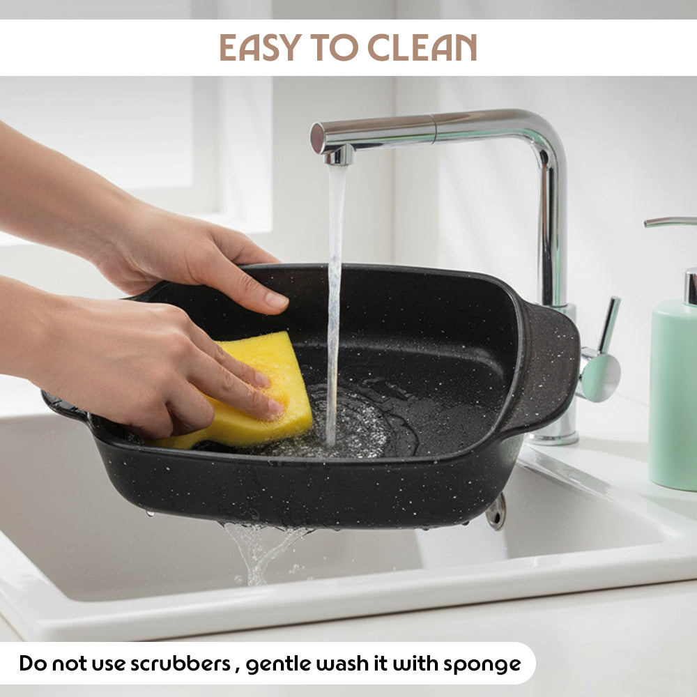 Colors Pebble Black Deep Rectangle Dish