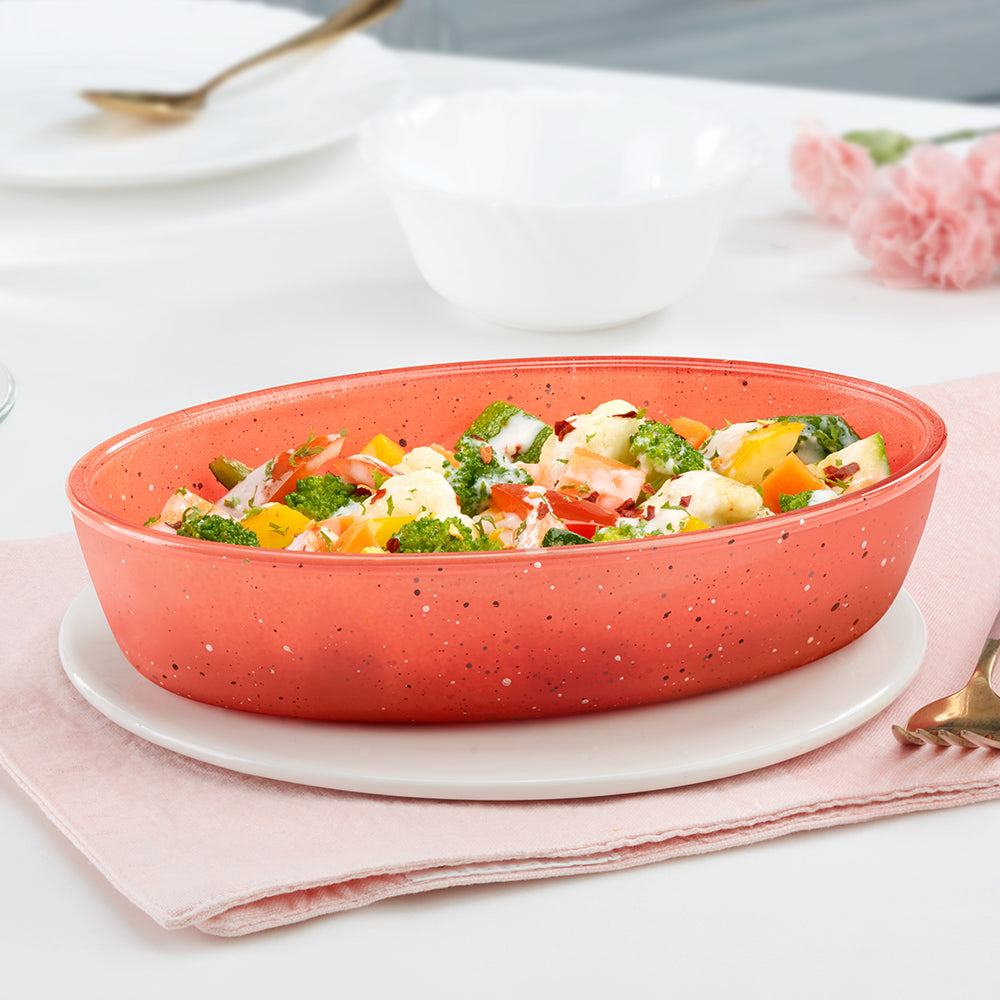 Colours Kube Pink Oval Baking Dish
