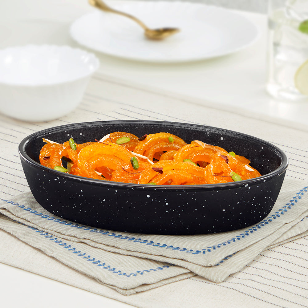 Colours Pebble Black Oval Baking Dish
