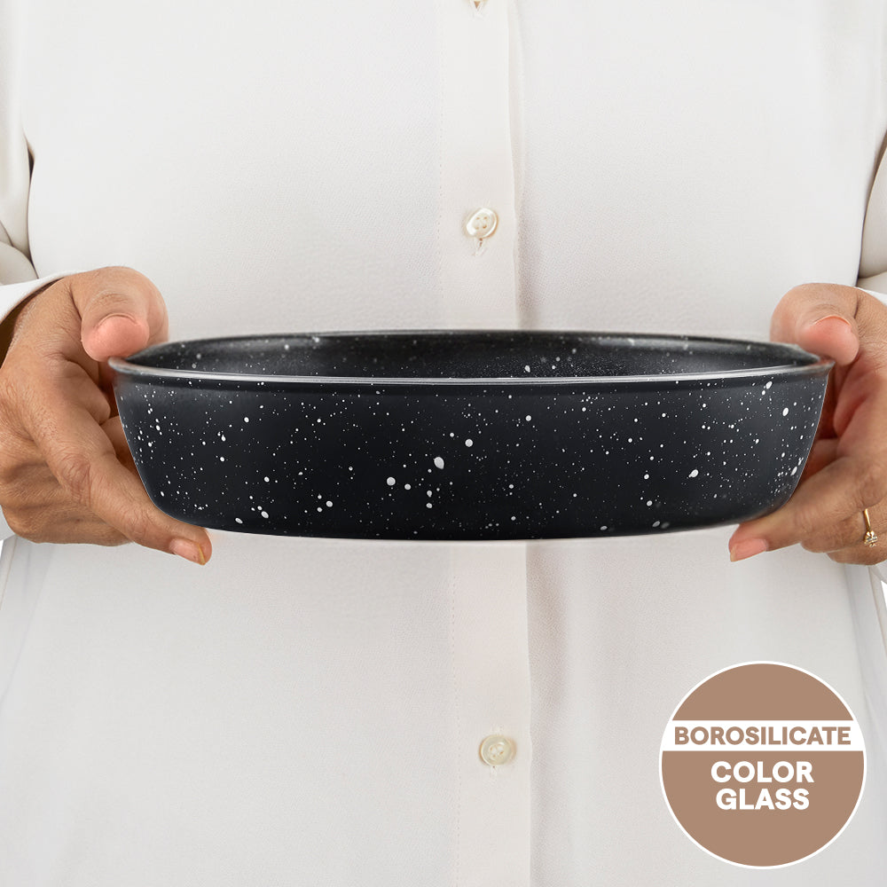 Colors Pebble Black Oval Baking Dish