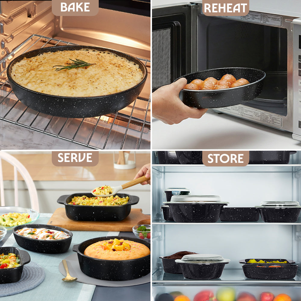 Colors Pebble Black Oval Baking Dish