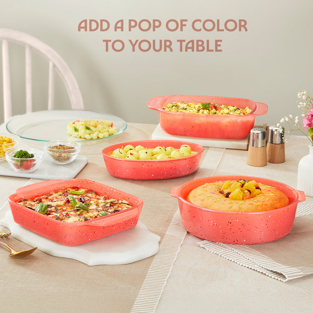 Colors Kube Pink Round Cake Dish
