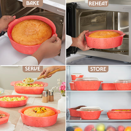 Colors Kube Pink Round Cake Dish