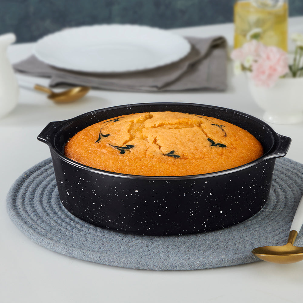 Colours Pebble Black Round Cake Dish