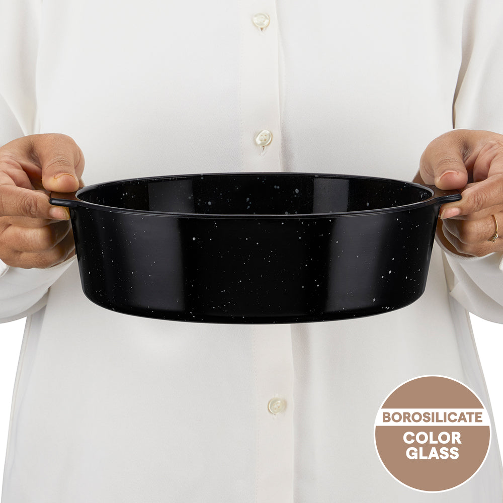 Colors Pebble Black Round Cake Dish